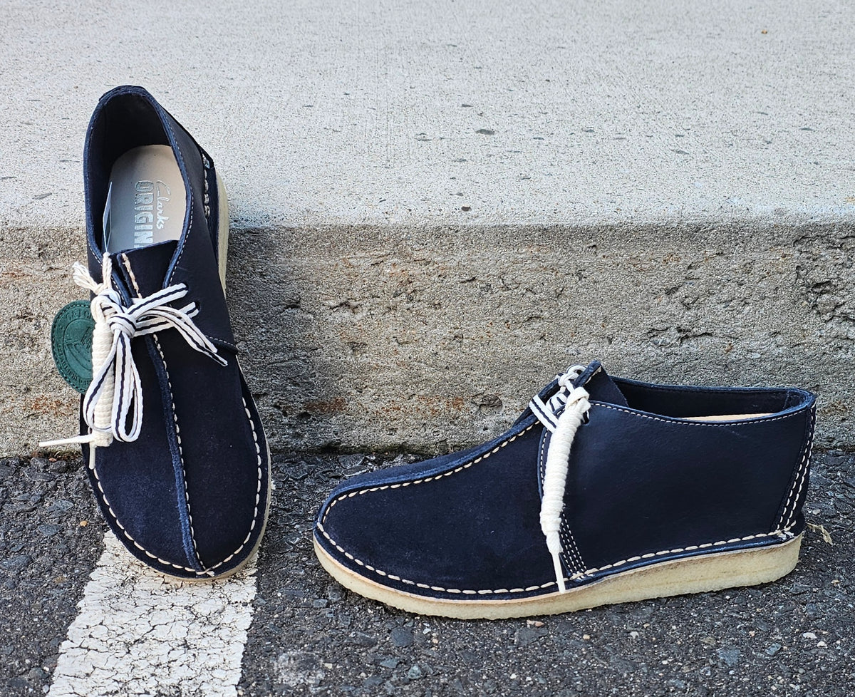 Clarks Desert Trek, Navy Suede – Jeanius Closet