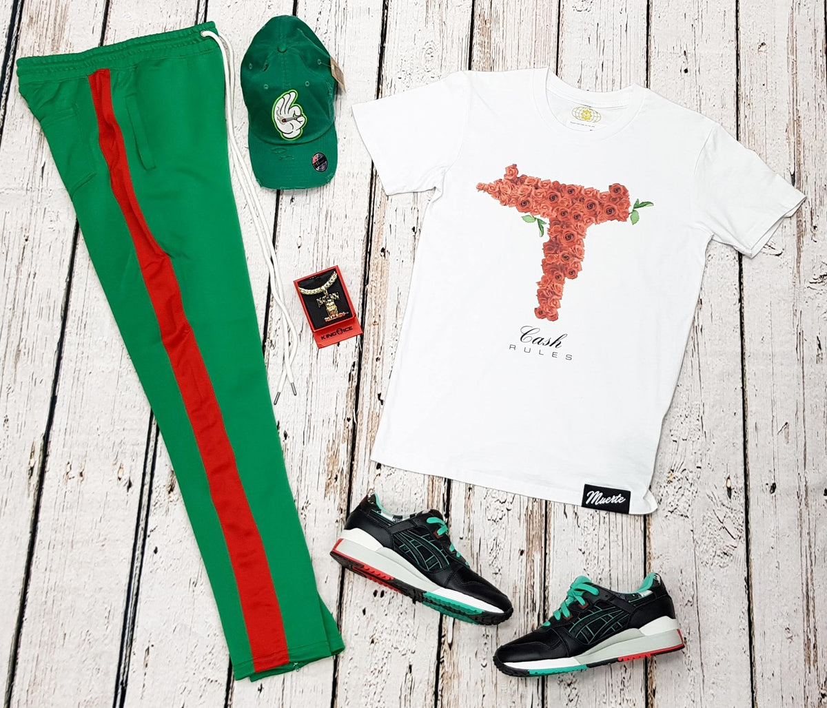 Bleecker Mercer Trackpants Green Red Jeanius Closet