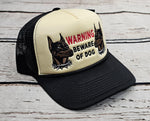 Field Grade Warning Beware Of Dog Foam Trucker Hat, Asst