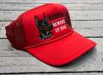 Field Grade Warning Beware Of Dog Doberman Foam Trucker Hat, Asst