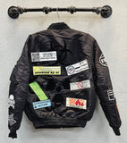 First Row MA-1 Caution Multi Patches Jacket