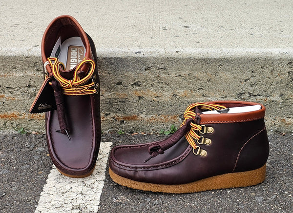 Clarks Wallabee Boot Hiker, Burgundy Leather