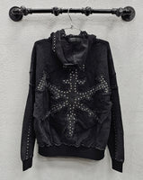 Hudson Studded Acid Zip-up Hoodie, Asst