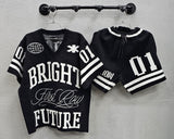 First Row Bright Future Varsity Jacquard Knit Short, Black