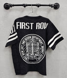 First Row Bright Future Varsity Jacquard Knit Tee, Black