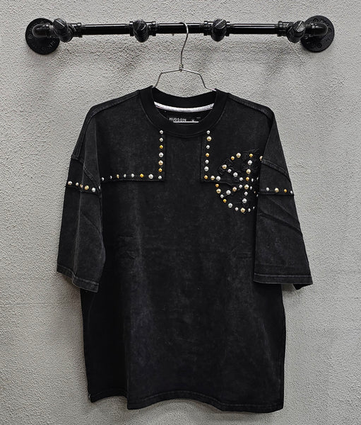 Hudson Studded Cross Tee