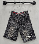 Smuggler's Moon SM-WB-5638 Skull Black Wash Denim Short