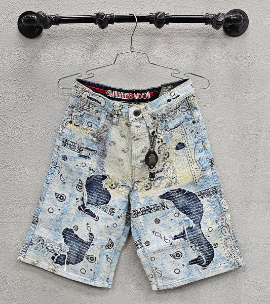 Smuggler's Moon SM-WB-5612 Blue Paisley Denim Short