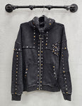 Hudson Studded Zip-up Hoodie, Asst