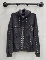 Hudson Studded Zip-up Hoodie, Asst