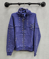 Hudson Studded Zip-up Hoodie, Asst