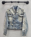 Preme PR-WJKT-242 Western Cropped Denim Jacket, Indigo