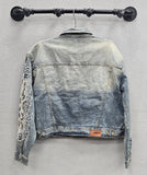 Preme PR-WJKT-242 Western Cropped Denim Jacket, Indigo