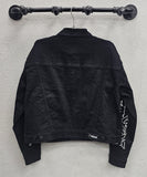 Preme PR-WJKT-244 Western Cropped Denim Jacket, Black