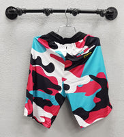 M Society Camo Shirt & Shorts Set, Fuchsia Camo
