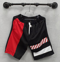 M Society Hood Shirt & Shorts Set, Black & Red
